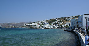 Bild vom Blick aufs Meer von der Insel Mykonos