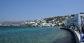 Die Trauminsel Mykonos Bild vom Blick aufs Meer von der Insel Mykonos