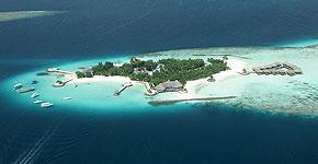 Ein Malediven Atoll Bild eines Malediven Atolls aus der Luft aufgenommen
