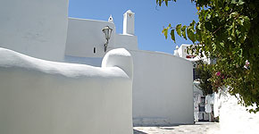 Weisse Gebäude auf Mykonos Bild typischer Gebäude auf der Insel Mykonos